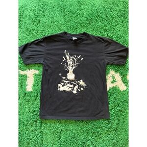 Rocky Men Black Ink Splatter Exploding Jar Graphic T-Shirt Large Streetwear Art